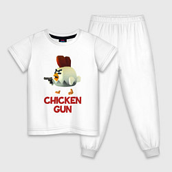 Пижама хлопковая детская Chicken Gun chick, цвет: белый