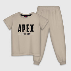 Пижама хлопковая детская Apex Legends логотип, цвет: миндальный