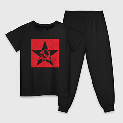 Пижама хлопковая детская Star USSR, цвет: черный