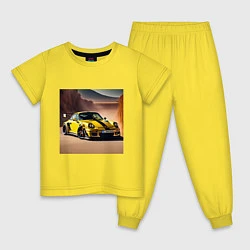 Пижама хлопковая детская Porsche 911, цвет: желтый