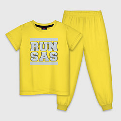 Пижама хлопковая детская Run San Antonio Spurs, цвет: желтый