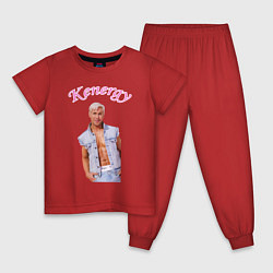 Пижама хлопковая детская Kenergy, цвет: красный