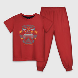 Пижама хлопковая детская Путешественники во времени, цвет: красный