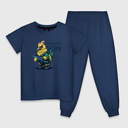 Пижама хлопковая детская Chicken Gun рэмбо, цвет: тёмно-синий