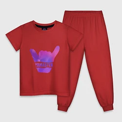 Пижама хлопковая детская Yamaster Gradient, цвет: красный