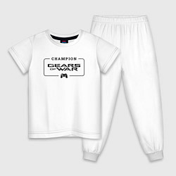 Пижама хлопковая детская Gears of War gaming champion: рамка с лого и джойс, цвет: белый