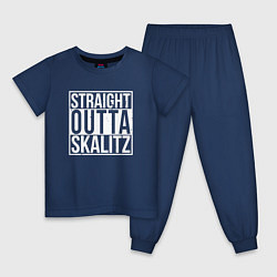 Пижама хлопковая детская Straight outta Skalitz, цвет: тёмно-синий