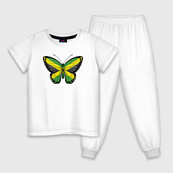Пижама хлопковая детская Ямайка бабочка, цвет: белый