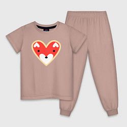 Пижама хлопковая детская Люблю лисиц, цвет: пыльно-розовый