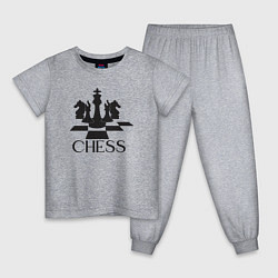 Пижама хлопковая детская Chess play, цвет: меланж
