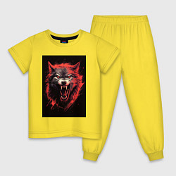 Пижама хлопковая детская Red wolf, цвет: желтый