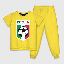 Пижама хлопковая детская Футбол Италии, цвет: желтый