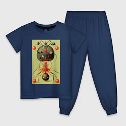 Пижама хлопковая детская Повелитель муравьёв - поп-арт, цвет: тёмно-синий