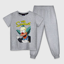 Пижама хлопковая детская Krusty the clown, цвет: меланж