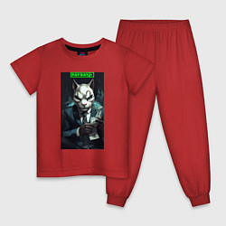 Пижама хлопковая детская Payday 3 cat, цвет: красный