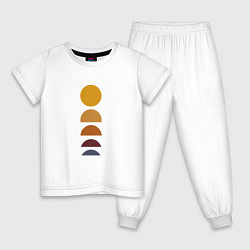 Пижама хлопковая детская Закат солнца, цвет: белый