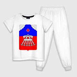 Пижама хлопковая детская Граховский район, цвет: белый