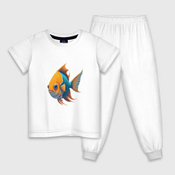 Пижама хлопковая детская Рыбка мечты, цвет: белый