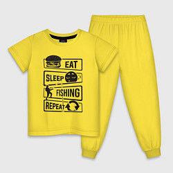 Детская пижама Eat sleep fishing repeat