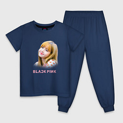 Пижама хлопковая детская Lisa Blackpink, цвет: тёмно-синий