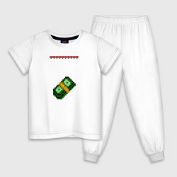 Пижама хлопковая детская Доллары из майнкрафта, цвет: белый