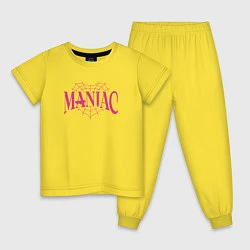 Пижама хлопковая детская Maniac - stray kids, цвет: желтый