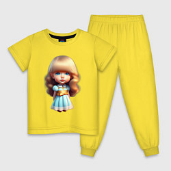 Пижама хлопковая детская Маленькая принцесса, цвет: желтый