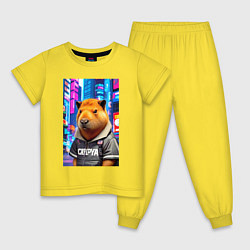 Детская пижама Cool capybara - urban style - neural network