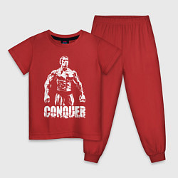 Пижама хлопковая детская Arnold conquer, цвет: красный