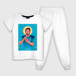 Пижама хлопковая детская Квара ФК Наполи Хвича Кварацхелия, цвет: белый