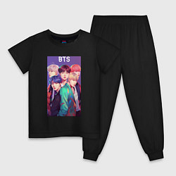 Пижама хлопковая детская Anime BTS style, цвет: черный