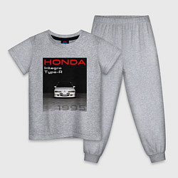 Пижама хлопковая детская Honda Integra Type-R обложка, цвет: меланж