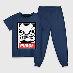 Пижама хлопковая детская Pudge Poster, цвет: тёмно-синий