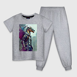 Пижама хлопковая детская Urban dragon - cyberpunk, цвет: меланж