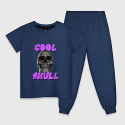 Пижама хлопковая детская Cool Skull, цвет: тёмно-синий