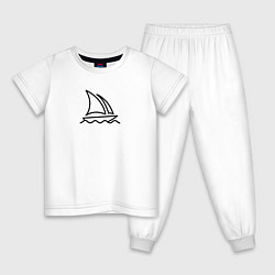 Пижама хлопковая детская Логотип Midjourney, цвет: белый