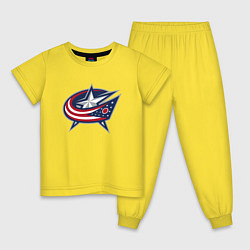 Пижама хлопковая детская Columbus blue jackets - hockey team - emblem, цвет: желтый