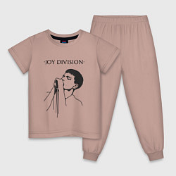 Пижама хлопковая детская Йен Кёртис Joy Division, цвет: пыльно-розовый