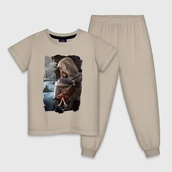 Пижама хлопковая детская Assassins Creed Mirage Асасин Крид Мираж, цвет: миндальный
