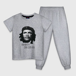 Пижама хлопковая детская Че Гевара черно белое, цвет: меланж
