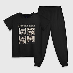 Пижама хлопковая детская Depeche Mode - Violator Live 01, цвет: черный