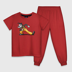 Пижама хлопковая детская Пиксельный Борис, цвет: красный