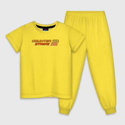 Пижама хлопковая детская Counter strike 2 orange logo, цвет: желтый