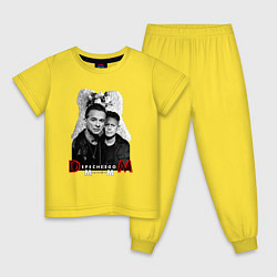 Пижама хлопковая детская Depeche Mode - Dave Gahan and Martin Gore, цвет: желтый