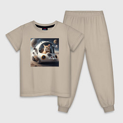 Детская пижама Котик на корабле в космосе