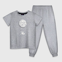 Пижама хлопковая детская Лунный шарик, цвет: меланж