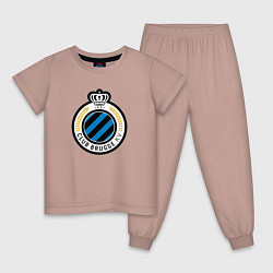 Пижама хлопковая детская Brugge fc sport, цвет: пыльно-розовый