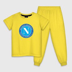 Пижама хлопковая детская Napoli fc sport, цвет: желтый