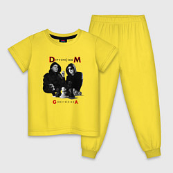 Пижама хлопковая детская Depeche Mode - Ghosts Again Memento Mori, цвет: желтый