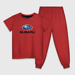 Пижама хлопковая детская Subaru sport auto, цвет: красный